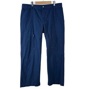 Lauren Ralph Lauren Women's Pants Blue Cotton Cargo Zip Pockets Crop Size 14‎